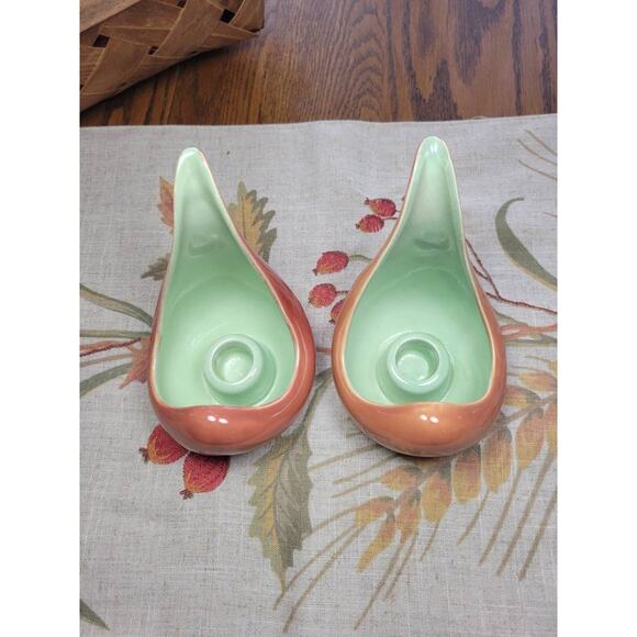 Vintage Red Wing Pottery Candle Holders B1409, Art Pottery, Mid Century Modern - Picture 2 of 5